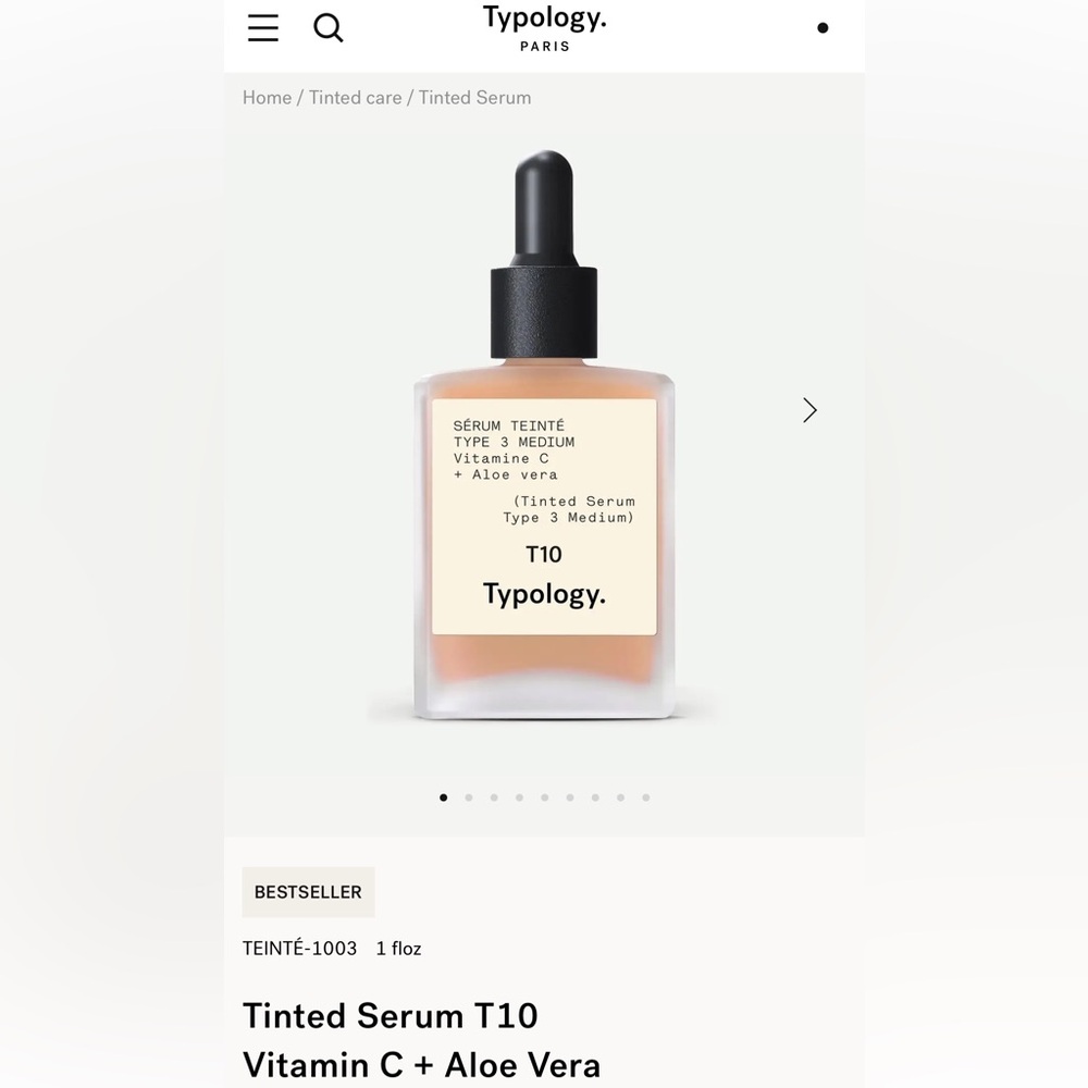 Typology Tinted Serum T10 Medium - Vitamin C & Aloe Vera - Picture 4 of 5